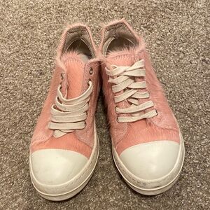 Rick Owens Pink Furry Sneakers
